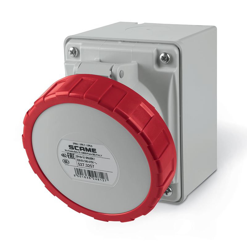 Socket Surface Mounting 32A 3P+N+E 6h 346...415V 50Hz Screw Terminals 527.3257 [SCAME]